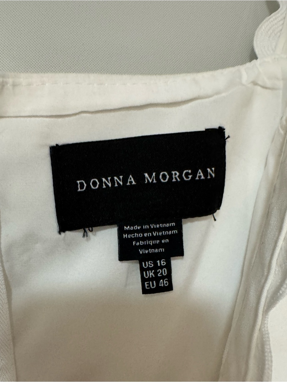 NWT Donna Morgan white cotton midi dress tiered sweetheart XL 16 - Picture 5 of 7